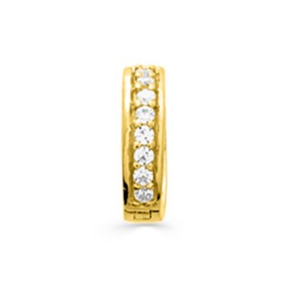 Brinco argola banhado a ouro com zircónias