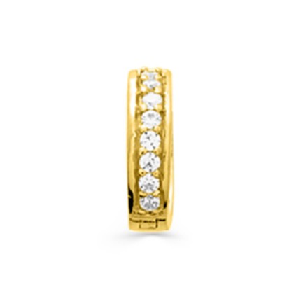 Brinco argola banhado a ouro com zircónias