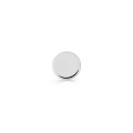 Pendiente de botón de plata rodiada, motivo circular de 3 mm