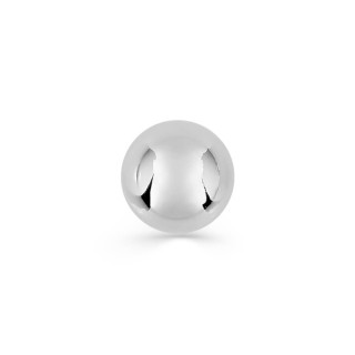 Pendiente bola simple de plata rodiada, diámetro 5 mm