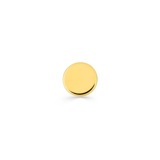 Pendiente de botón bañado en oro, motivo circular