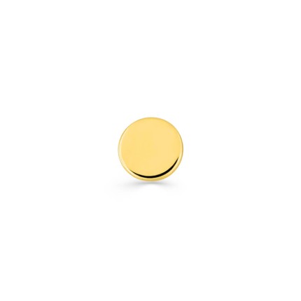 Pendiente de botón bañado en oro, motivo circular