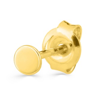Brinco único banhado a ouro, motivo circular