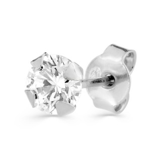 Pendiente de plata rodiada, circonita