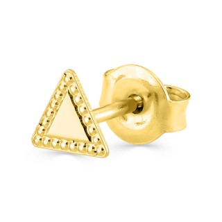 Pendiente bañado en oro, motivo triangular