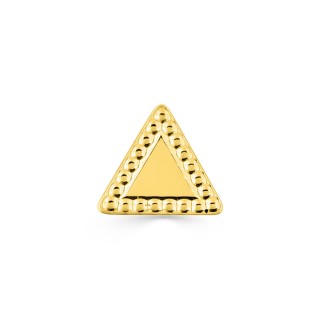 Pendiente bañado en oro, motivo triangular