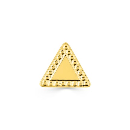 Pendiente bañado en oro, motivo triangular