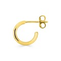 Brinco único de meia argola banhado a ouro, diâmetro 8 mm