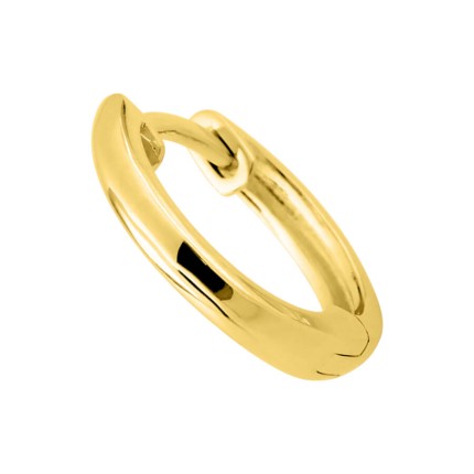 Brinco argola banhado a ouro, simples, 11 mm de diâmetro