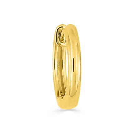 Brinco argola banhado a ouro, simples, 11 mm de diâmetro