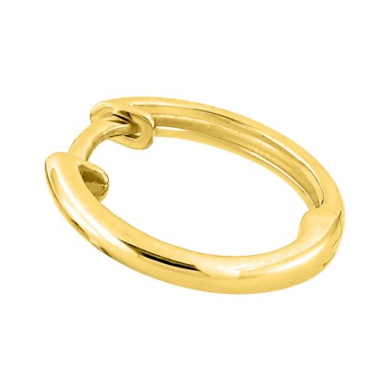 Pendiente de aro individual dorado, 13 mm de diámetro