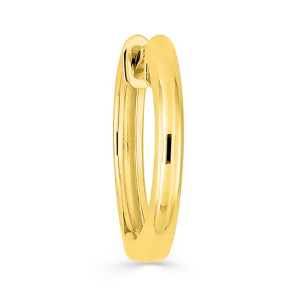 Pendiente de aro individual dorado, 13 mm de diámetro