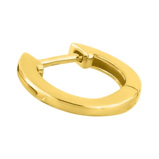 Brinco único argola banhado a ouro, diâmetro 12,3 mm
