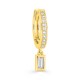 Brinco argola banhado a ouro e zircónia, brinco único