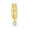 Brinco argola banhado a ouro, zircónia, brinco único