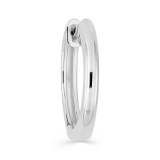 Brinco argola em prata banhada a ródio, diâmetro 13 mm