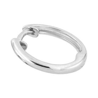 Brinco argola em prata banhada a ródio, diâmetro 13 mm