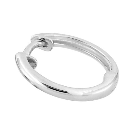 Brinco argola em prata banhada a ródio, diâmetro 13 mm