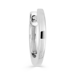 Pendiente de aro de plata rodiada, diámetro 12,3 mm