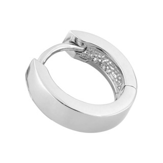 Pendiente de aro de plata rodiada, diámetro 10,6 mm