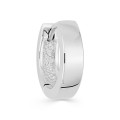 Pendiente de aro de plata rodiada, diámetro 10,6 mm