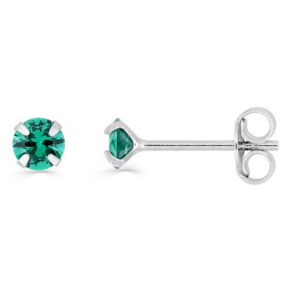 Pendientes de plata y circonita verde