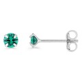 Pendientes de plata y circonita verde