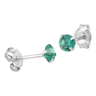Pendientes de plata y circonita verde