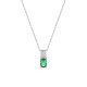 Colar de prata com pingente de zircónia verde