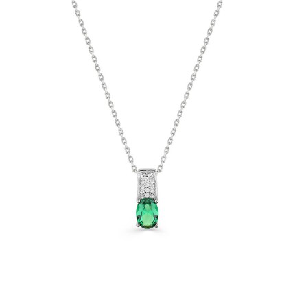 Collar de plata colgante de circonita verde