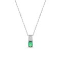 Collar de plata colgante de circonita verde