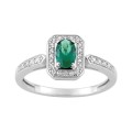 Anillo de plata y circonitas bicolor