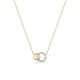 Collar de cadena forçat con círculo bañado en oro de 5 mm + círculo entrelazado con circonita de 8 mm