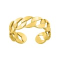 Anillo de eslabones de acero dorado