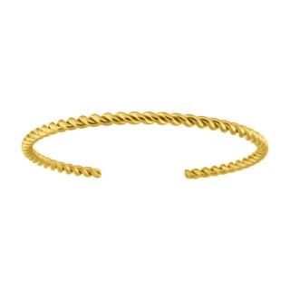 Bracelete em aço dourado torcido
