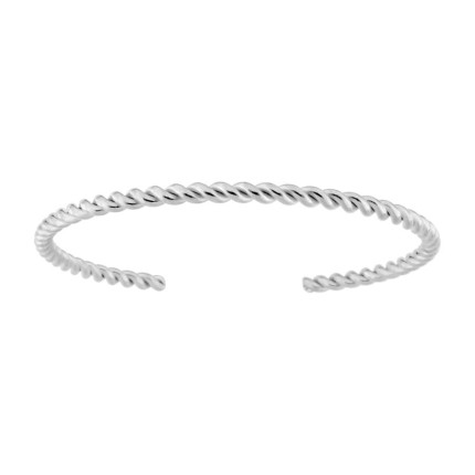 Bracelete torcido em aço cinzento