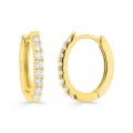 Pendientes de aro en oro amarillo 9K diamante creado 0,30 ct F-VS