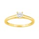 Anel solitário em ouro amarelo 9K com diamante sintético 0,25 ct
