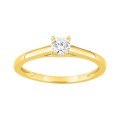 Anel solitário em ouro amarelo 9K com diamante sintético 0,25 ct