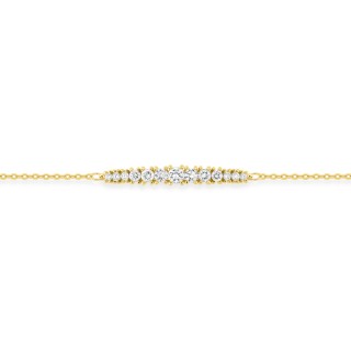 Pulseira em ouro amarelo 9K com diamantes sintéticos de 0,33 ct