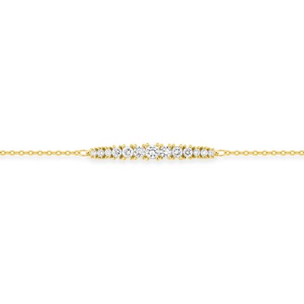 Pulseira em ouro amarelo 9K com diamantes sintéticos de 0,33 ct