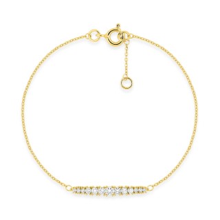 Pulseira em ouro amarelo 9K com diamantes sintéticos de 0,33 ct