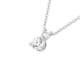 Colar em ouro branco 9K com diamante sintético 0,20 ct F-VS