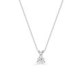 Collar de oro blanco 9K con diamante sintético 0,20 ct F-VS