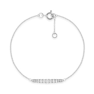 Pulsera de oro blanco de 9K con diamantes sintéticos de 0,33 ct.