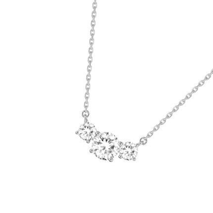 Collar de plata 3 circonitas 42CM