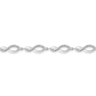 Pulsera de plata forma ochos circonita 18CM