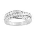 Anillo de plata 2 aros cruzados circonita