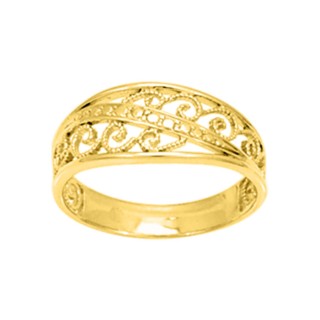 Anillo bañado en oro diseño con filigrana
