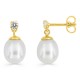 Pendientes de oro amarillo 9K con perla colgante
